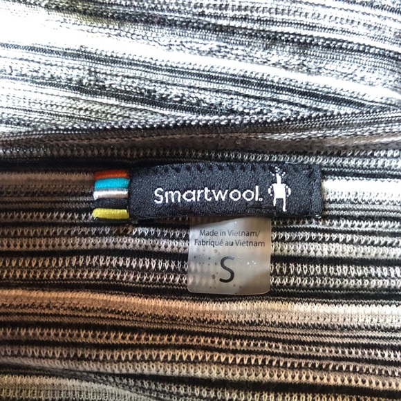 Smartwool Open Front Cardigan Women’s S Black Grey Stripes Outdoor Merino Wool - Picture 5 of 7